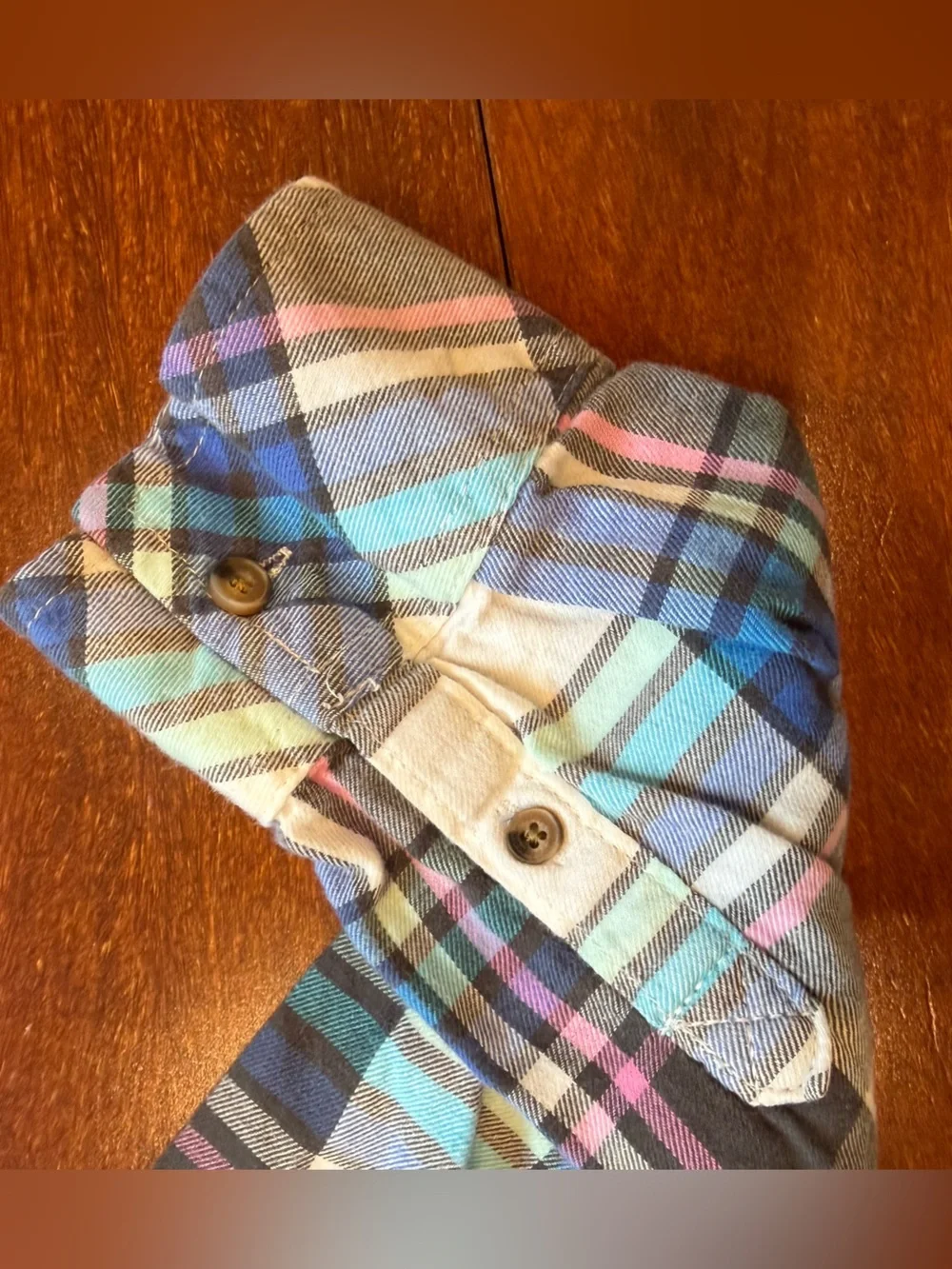 Aeropostale Girls Plaid Button-Down Shirt - Blue, White, Black